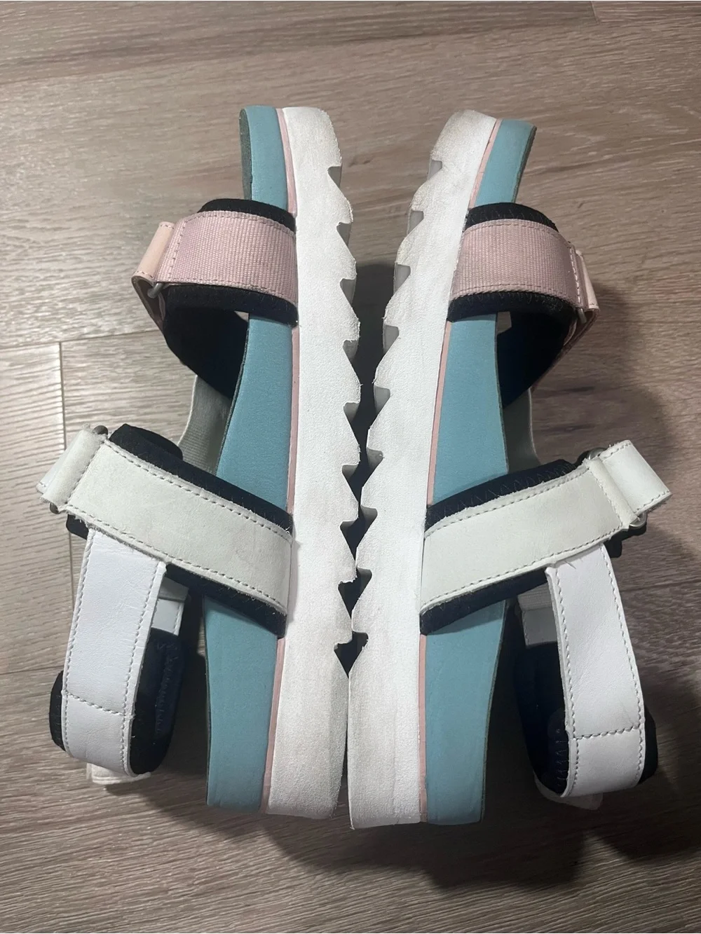 Timberland Santa Monica Sunrise Sporty Sandals Pastel Pink Green White Size 8.5